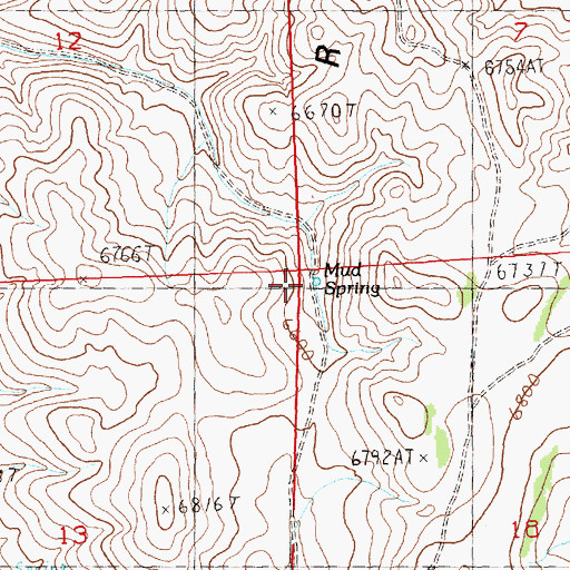 Topographic Map of Mud Spring, NV