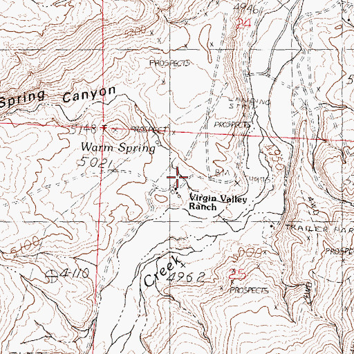 Topographic Map of Mud Spring Canyon, NV