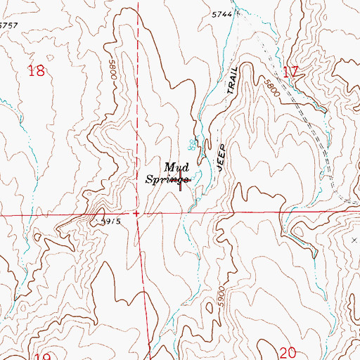 Topographic Map of Mud Springs, NV