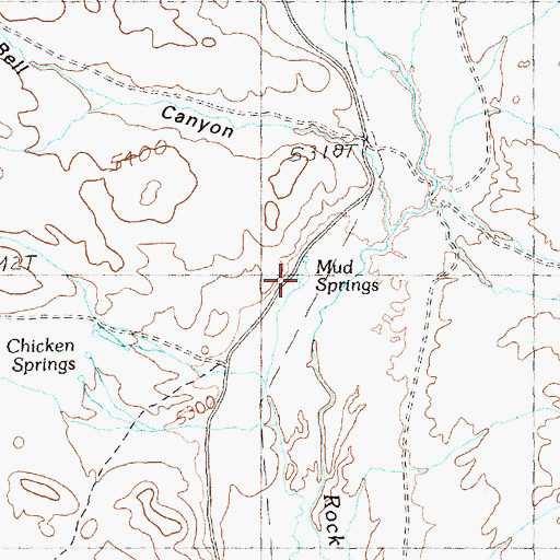 Topographic Map of Mud Springs, NV