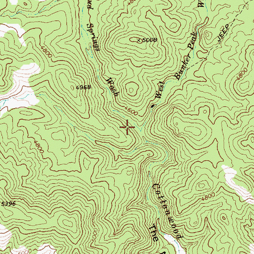 Topographic Map of Mud Springs Wash, NV