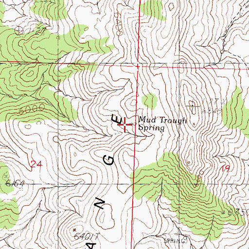 Topographic Map of Mud Trough Spring, NV