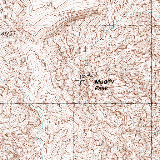 Topographic Map of Muddy Peak, NV