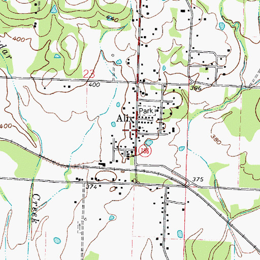 Topographic Map of Alix Post Office, AR