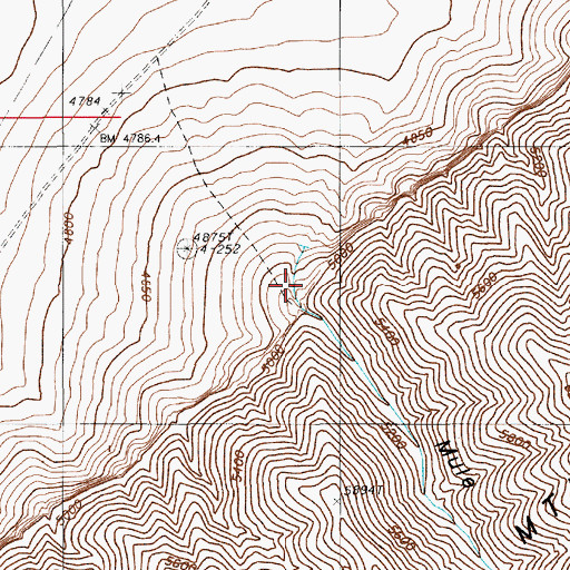 Topographic Map of Mule Canyon, NV