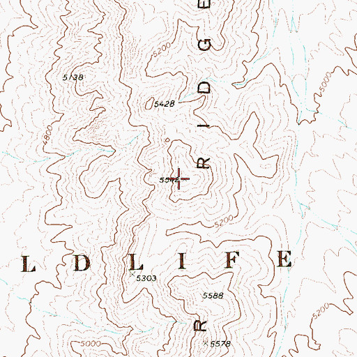 Topographic Map of Mule Deer Ridge, NV