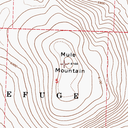 Topographic Map of Mule Mountain, NV