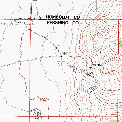 Topographic Map of Mullen Canyon, NV