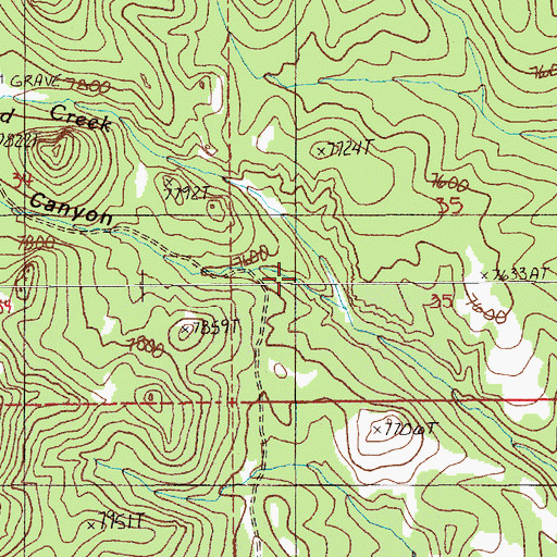 Topographic Map of Mulligan Canyon, NV