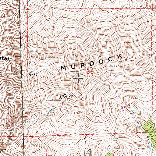 Topographic Map of Murdock Mountain, NV
