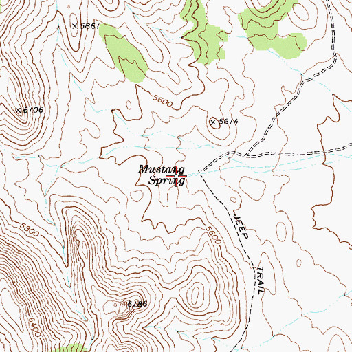Topographic Map of Mustang Spring, NV