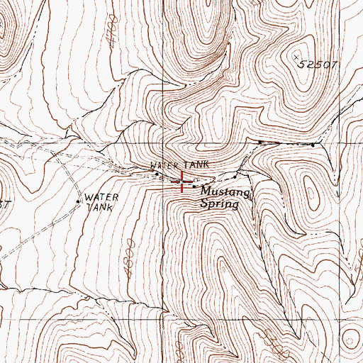 Topographic Map of Mustang Spring, NV