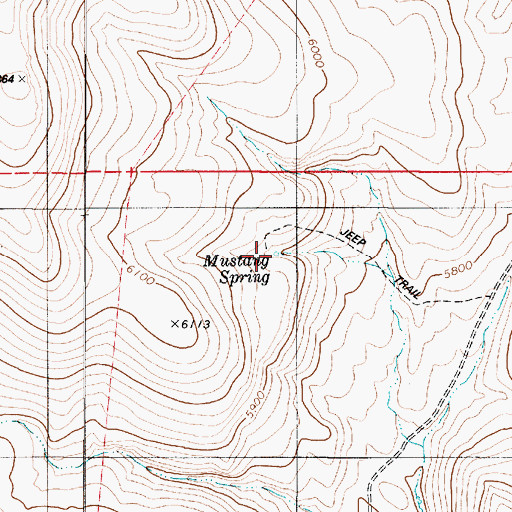 Topographic Map of Mustang Spring, NV