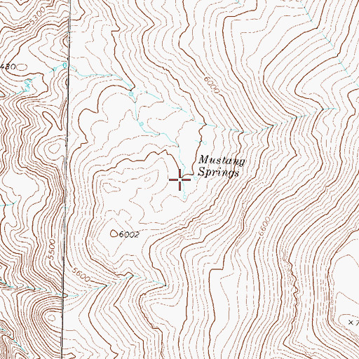 Topographic Map of Mustang Springs, NV