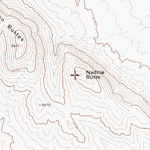 Topographic Map of Nadine Butte, NV