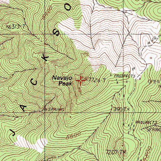 Topographic Map of Navajo Peak, NV
