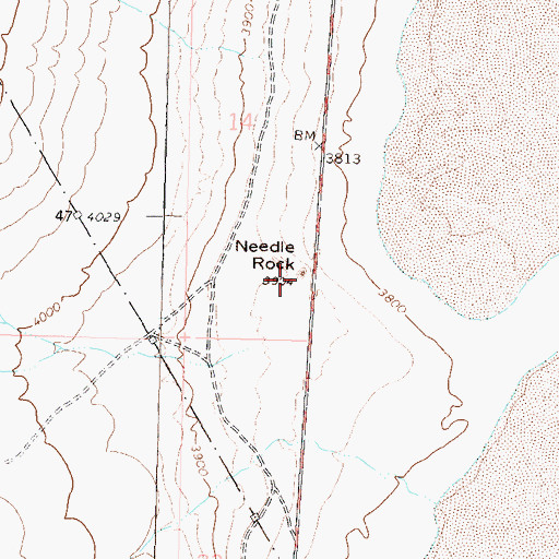 Topographic Map of Needle Rock, NV