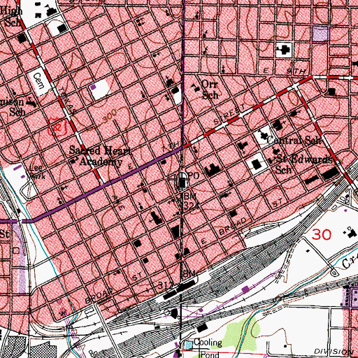 Topographic Map of Texarkana Post Office, AR
