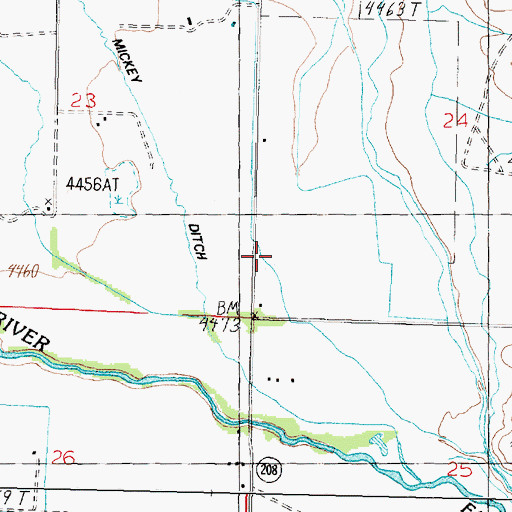 Topographic Map of Nelson Ditch, NV