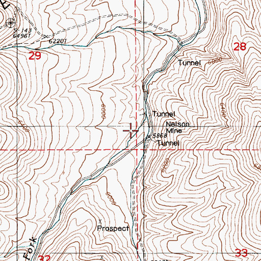 Topographic Map of Nelson Mine, NV