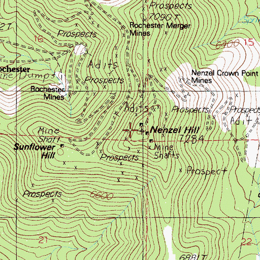 Topographic Map of Nenzel Hill, NV