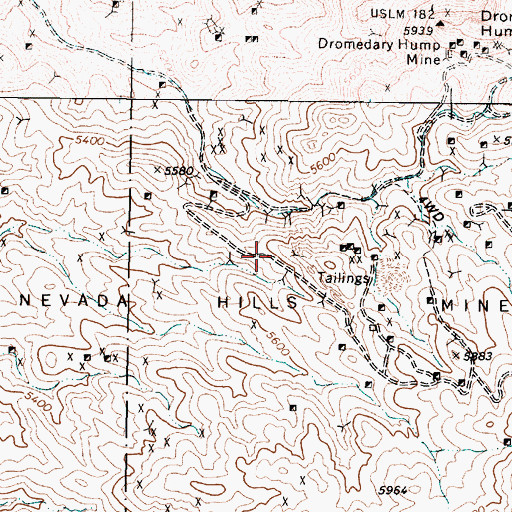 Topographic Map of Nevada Hills Mine, NV