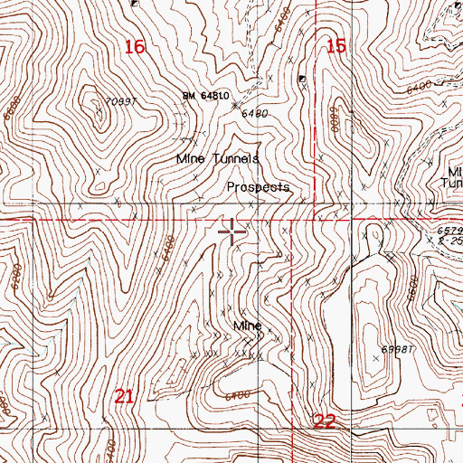 Topographic Map of Nevada Mine, NV