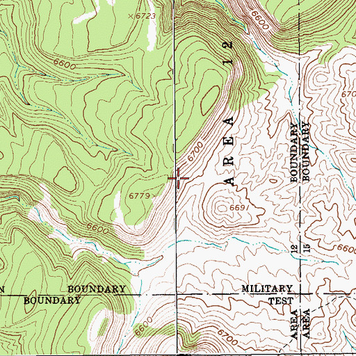 Topographic Map of Nevada Test Site Area 12, NV