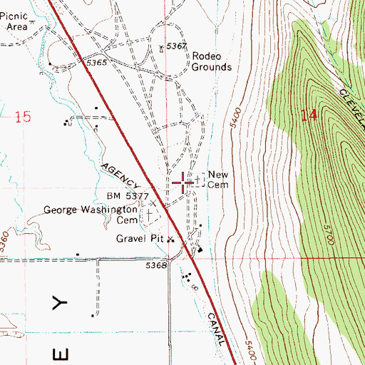 Topographic Map of New Cemetery, NV