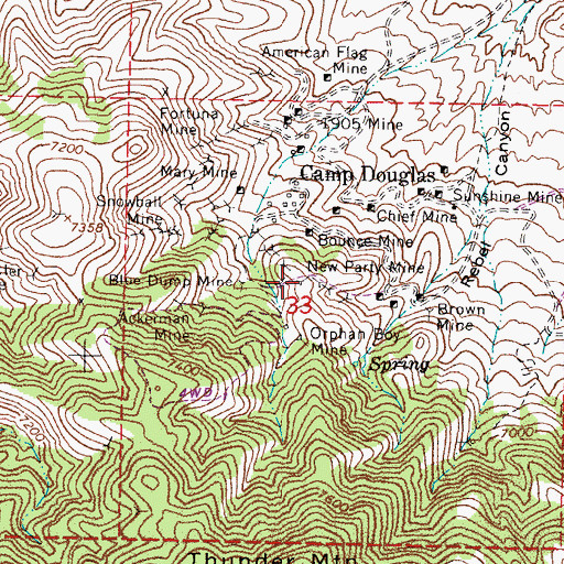 Topographic Map of New Party Mine, NV