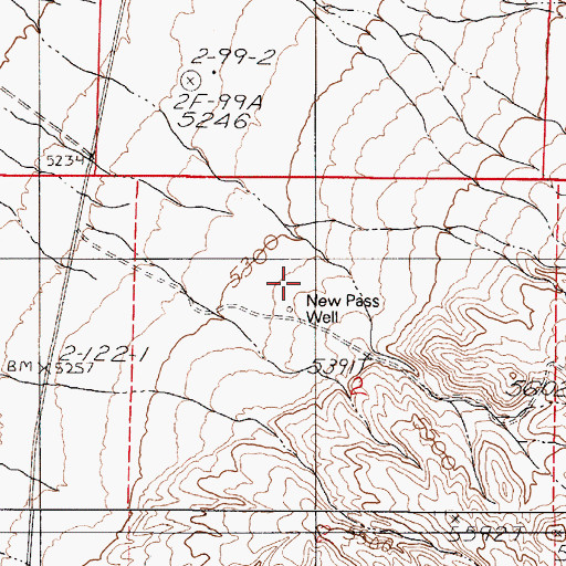 Topographic Map of New Pass Well, NV