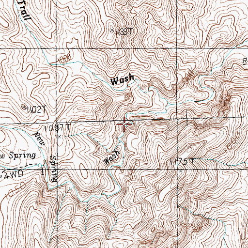 Topographic Map of New Spring Wash, NV