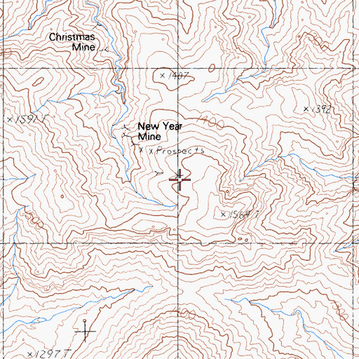 Topographic Map of New Year Mine, NV