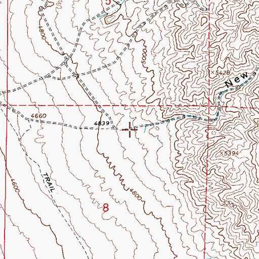 Topographic Map of New York Canyon, NV