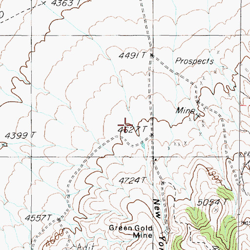Topographic Map of New York Canyon, NV