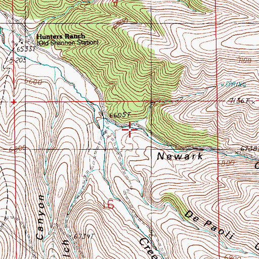 Topographic Map of Newark Canyon, NV