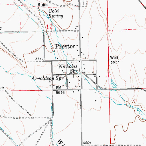Topographic Map of Nicholas Spring, NV