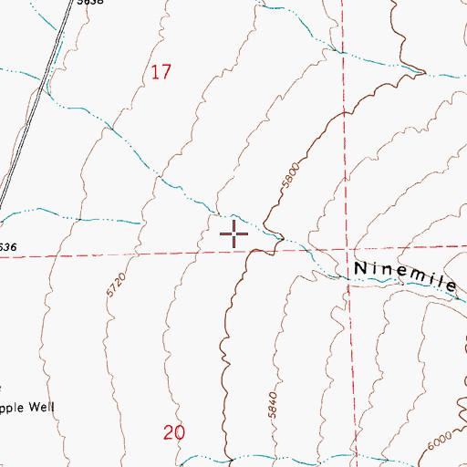 Topographic Map of Ninemile Canyon, NV