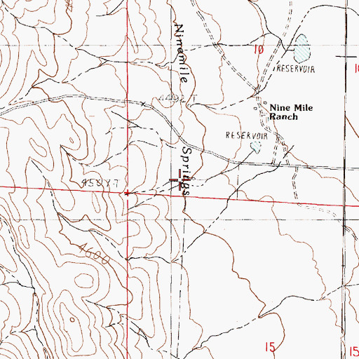 Topographic Map of Ninemile Springs, NV