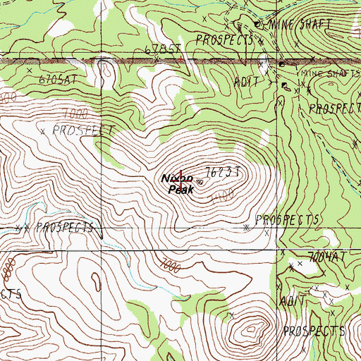 Topographic Map of Nixon Peak, NV
