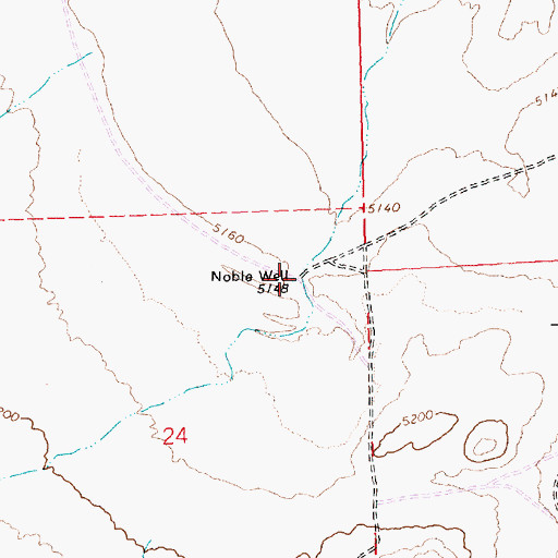 Topographic Map of Noble Well, NV