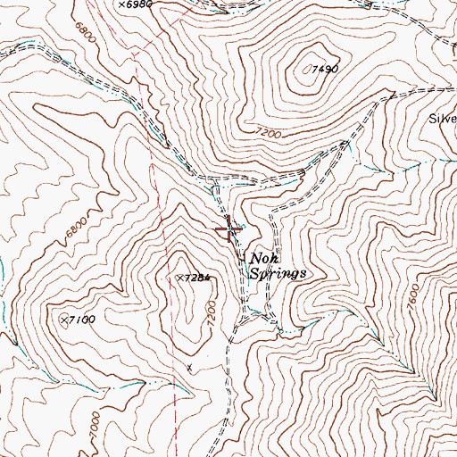 Topographic Map of Noh Springs, NV