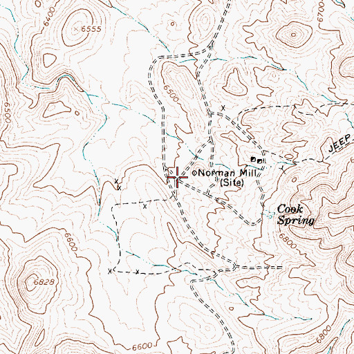 Topographic Map of Norman Mill, NV