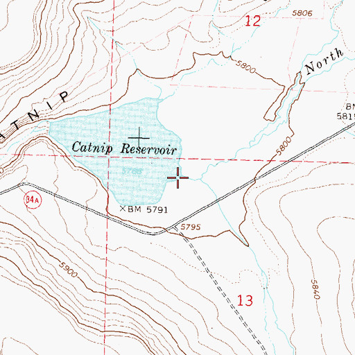 Topographic Map of North Catnip Creek, NV