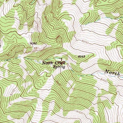 Topographic Map of North Creek Spring, NV
