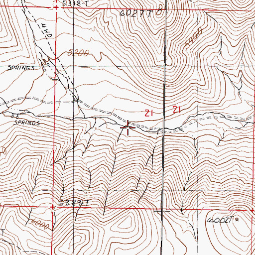 Topographic Map of North Fork Big Creek, NV