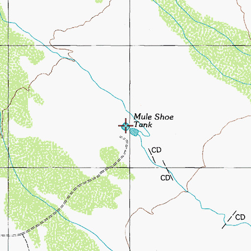 Topographic Map of Mule Shoe Tank, AZ