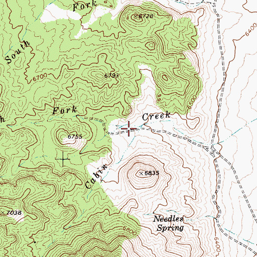 Topographic Map of North Fork Cabin Creek, NV