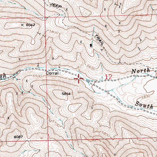 Topographic Map of North Fork Cedar Wash, NV