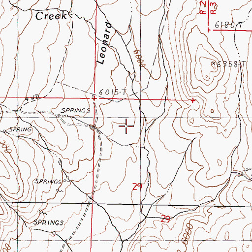 Topographic Map of North Fork Leonard Creek, NV